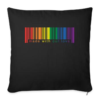 Code-Barres lgbt - Coussin et housse de 45 x 45 cm - noir - Devant