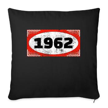 Année de naissance sur l’étiquette 1962 - Coussin et housse de 45 x 45 cm - noir - Devant