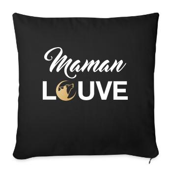 maman louve pleine lune 2 - Coussin et housse de 45 x 45 cm - noir - Devant