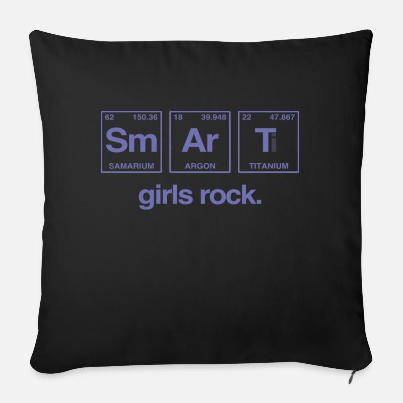 SMART GIRLS ROCK - Elemente Perdiodensystem - Sofakissen mit Füllung 45 x 45 cm - Schwarz
