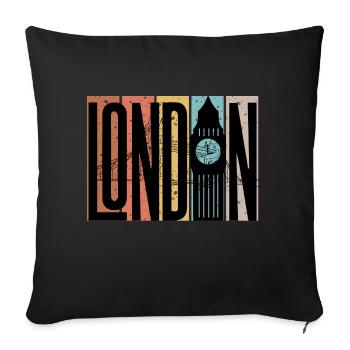 Ville de Londre - Coussin et housse de 45 x 45 cm - noir - Devant