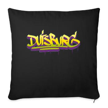 Duisburg Graffiti Shirt Style streetart culte urbain - Coussin et housse de 45 x 45 cm - noir - Devant
