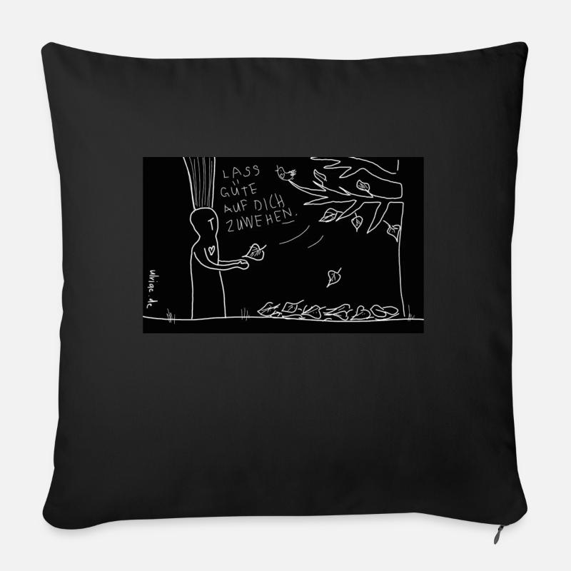 Lass Güte auf dich zuwehen. - Sofakissen mit Füllung 45 x 45 cm - Schwarz