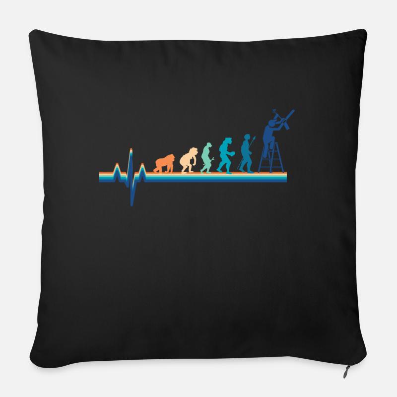 Évolution battement de cœur électricien - Sofapude med fyld 45 x 45 cm - sort