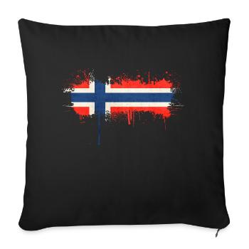 Norway Norway Flag Scandinavia Norden Tor Viking - Sofa pillow with filling 45cm x 45cm - black - Front