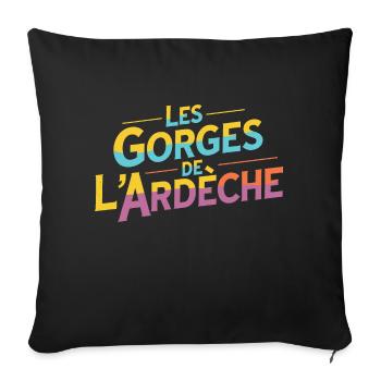 Les Gorges de l'Ardèche - Coussin et housse de 45 x 45 cm - noir - Devant
