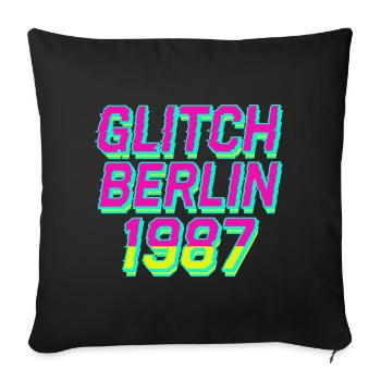 Glitch, Berlin 1987 - Sofa pillow with filling 45cm x 45cm - black - Front