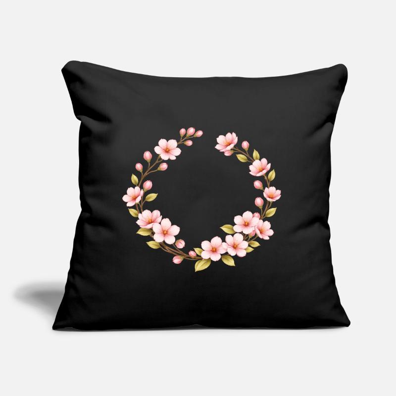 Spring Motif Cherry Blossom Frame Sofa pillow with filling 45cm x 45cm