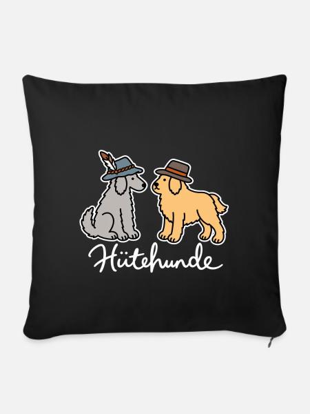 Hütehunde - Sofakissen mit Füllung 45 x 45 cm - Schwarz