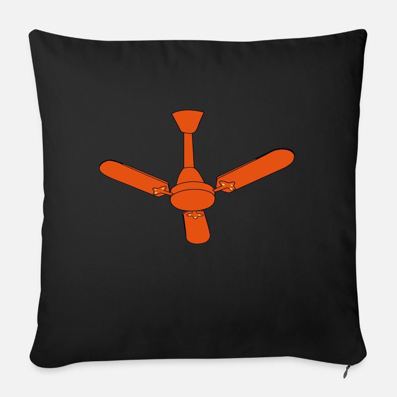 Ventilateur de plafond wind idée cadeau rapide - Coussin et housse de 45 x 45 cm - noir