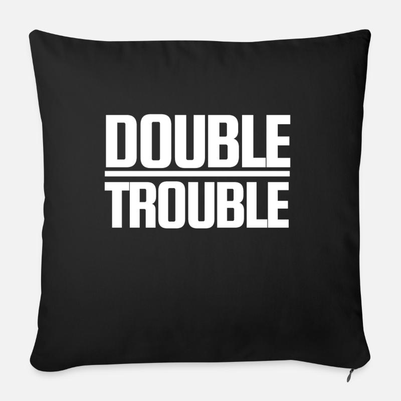 Double Trouble - Sofakissen mit Füllung 45 x 45 cm - Schwarz