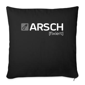 ARSCH [fixiert] - Sofakissen mit Füllung 45 x 45 cm - Schwarz - Vorne