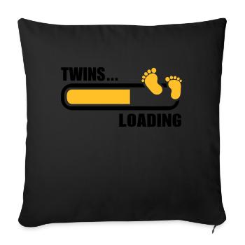 Twins - Sofa pillow with filling 45cm x 45cm - black - Front