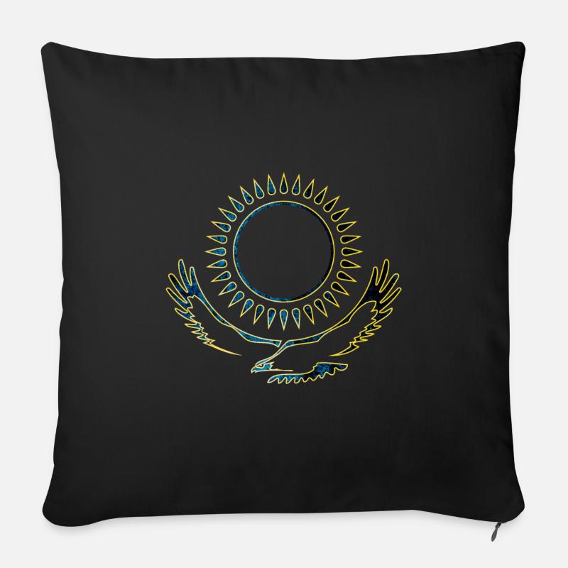 Kasachstan Adler edel - Sofakissen mit Füllung 45 x 45 cm - Schwarz
