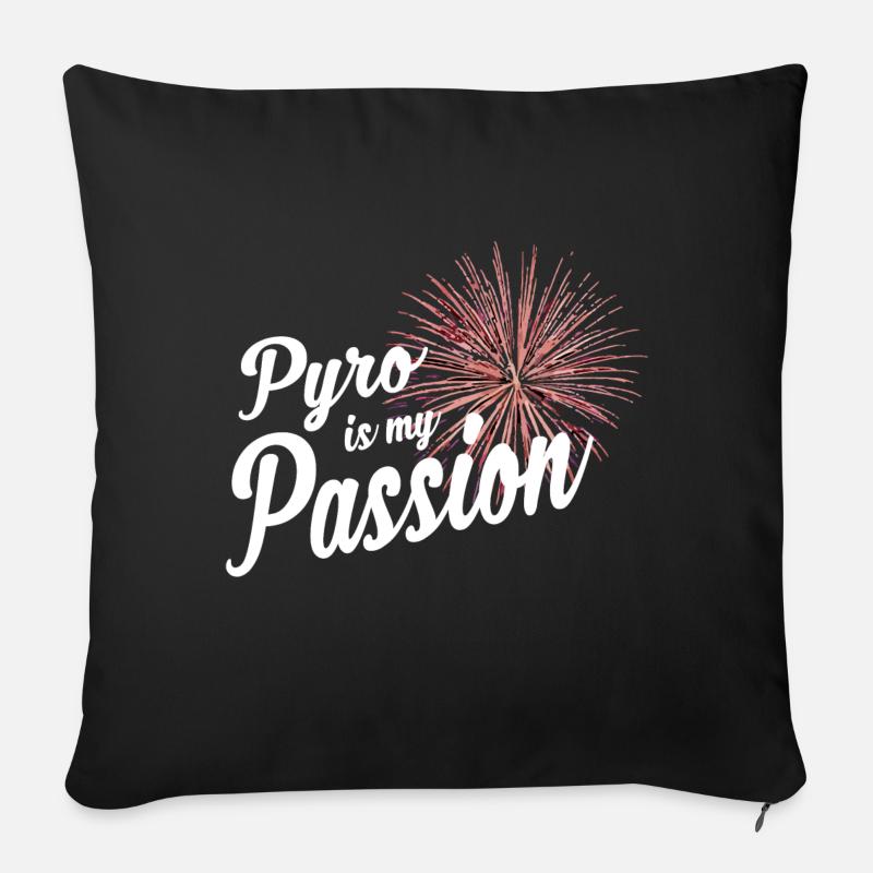 Pyrotechnics Fireworks New Years Pyro Passion - Sofa pillow with filling 45cm x 45cm - black