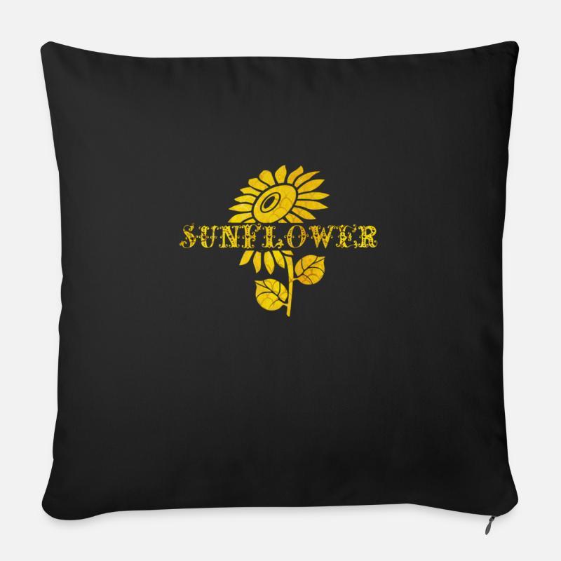 sonnenblume - Sofakissen mit Füllung 45 x 45 cm - Schwarz