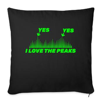 Bass I love Bass Techno Hardstyle Jumpstyle - Coussin et housse de 45 x 45 cm - noir - Devant