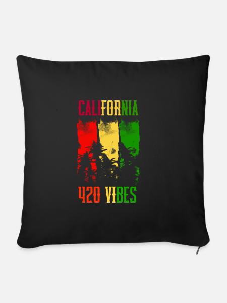 CALIFORNIA 420 VIBES - Sofakissen mit Füllung 45 x 45 cm - Schwarz