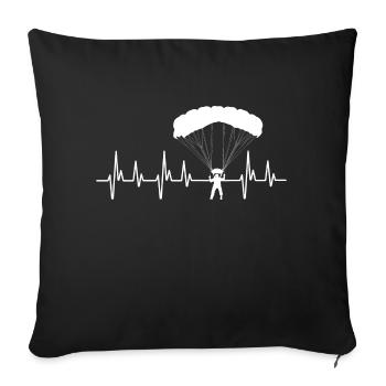 Fallschirm Fallschirmsprung Chemise Herzschlag mann - Coussin et housse de 45 x 45 cm - noir - Devant