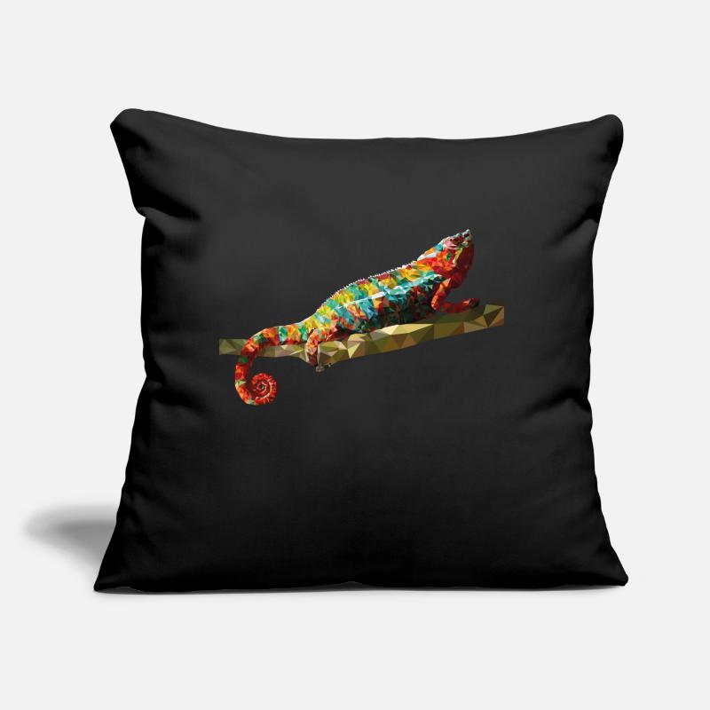 Chameleon Polygondesign Reptil Geschenkidee Sofakissen mit Füllung 45 x 45 cm