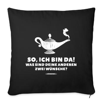 So, ich bin da! (weiß) - Sofakissen mit Füllung 45 x 45 cm - Schwarz - Vorne