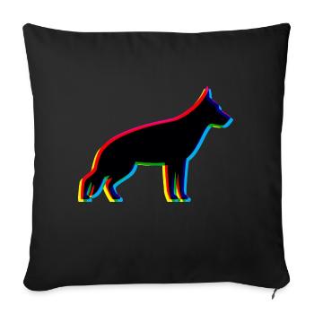 CMYK German Shepherd - Sofa pillow with filling 45cm x 45cm - black - Front