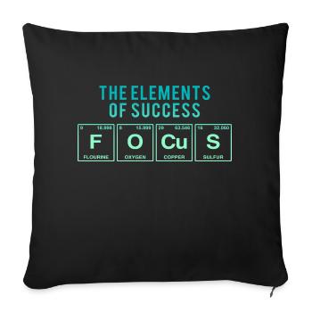 Lustiger Spruch: FOCUS - The Elements of Succes - Sofakissen mit Füllung 45 x 45 cm - Schwarz - Vorne