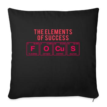 Lustiger Spruch: FOCUS - The Elements of Succes - Sofakissen mit Füllung 45 x 45 cm - Schwarz - Vorne