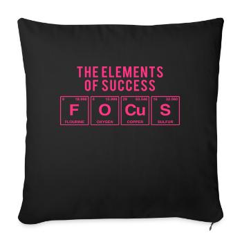 Lustiger Spruch: FOCUS - The Elements of Succes - Sofakissen mit Füllung 45 x 45 cm - Schwarz - Vorne
