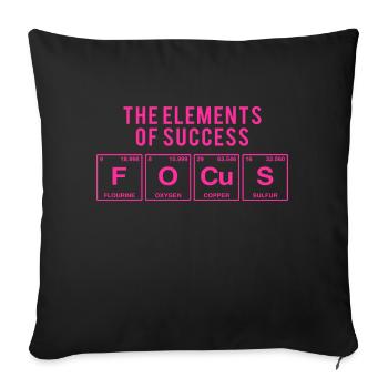 Lustiger Spruch: FOCUS - The Elements of Succes - Sofakissen mit Füllung 45 x 45 cm - Schwarz - Vorne