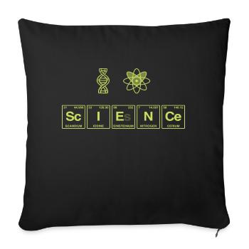 I LOVE SCIENCE - Elemente Perdiodensystem - Sofakissen mit Füllung 45 x 45 cm - Schwarz - Vorne