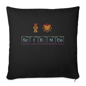 I LOVE SCIENCE - Science Symbols - Sofa pillow with filling 45cm x 45cm - black - Front