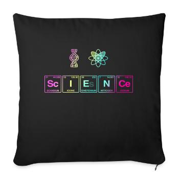 I LOVE SCIENCE - Science Symbols - Sofa pillow with filling 45cm x 45cm - black - Front