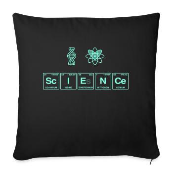 I LOVE SCIENCE - Science Symbols - Sofa pillow with filling 45cm x 45cm - black - Front