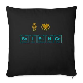 I LOVE SCIENCE - Science Symbols - Sofa pillow with filling 45cm x 45cm - black - Front