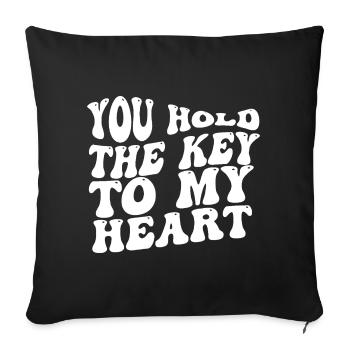 You Hold The Key To My Heart - Sofa pillow with filling 45cm x 45cm - black - Front