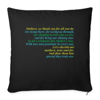 mothers poem 3 - Sofa pillow with filling 45cm x 45cm - black - Front