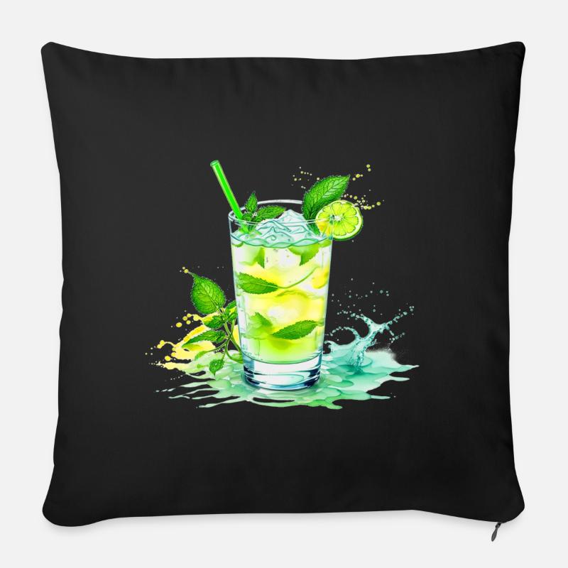 Mojito - Coussin et housse de 45 x 45 cm - noir