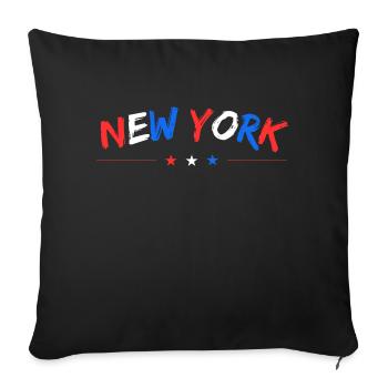 NEW York red, white & blue - Sofa pillow with filling 45cm x 45cm - black - Front