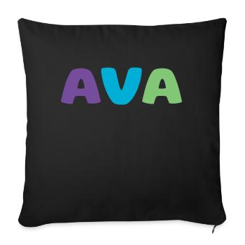 Nom- Ava - Coussin et housse de 45 x 45 cm - noir - Devant