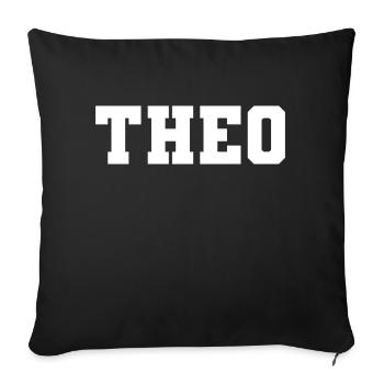 Name - Theo - Sofa pillow with filling 45cm x 45cm - black - Front