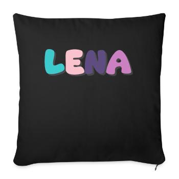 Name - Lena - Sofa pillow with filling 45cm x 45cm - black - Front