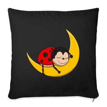 Coccinelle - Bonne nuit - Coussin et housse de 45 x 45 cm - noir - Devant
