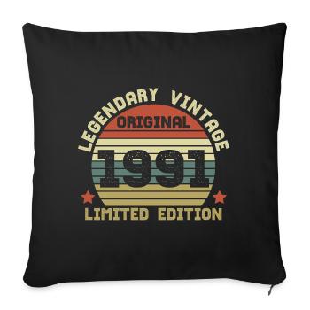 Legendary Vintage 1991 - Sofa pillow with filling 45cm x 45cm - black - Front