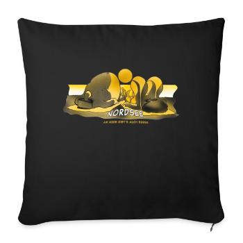 North Sea 01 - Sofa pillow with filling 45cm x 45cm - black - Front