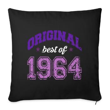 Vintage 1964 Birthday - Sofa pillow with filling 45cm x 45cm - black - Front