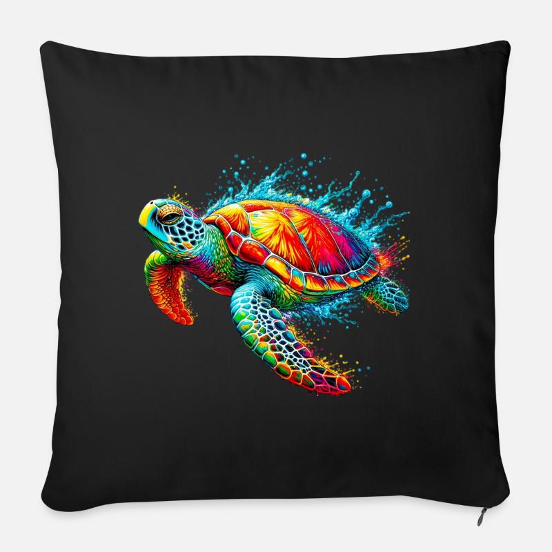 Schildkröte - Sofakissen mit Füllung 45 x 45 cm - Schwarz