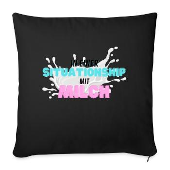 Situationship mit Milch - Sofakissen mit Füllung 45 x 45 cm - Schwarz - Vorne