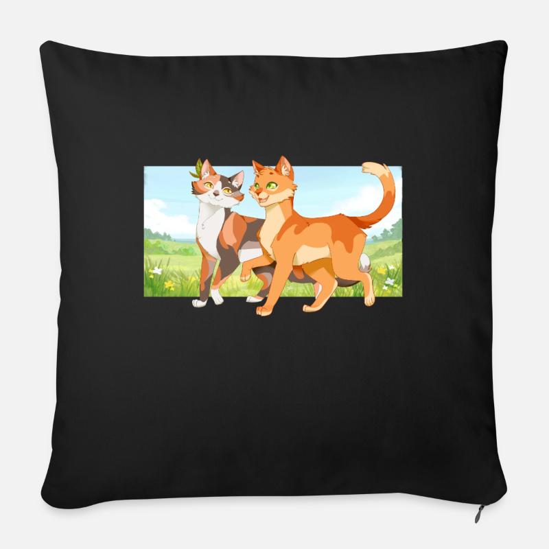 Flekketblad Ildstjerne Ildstjernekatter - Sofapute med fylling 45 x 45 cm - svart