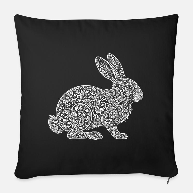 Hasen - Sofakissen mit Füllung 45 x 45 cm - Schwarz